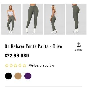 High waisted olive pants